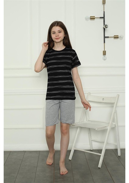 Kız Çocuk Penye Şortlu Pijama Takım 20405