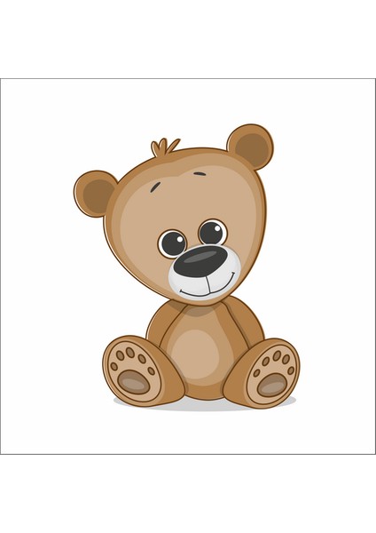 Sevimli Ayıcık Sticker Duvar Sticker 25X15 cm