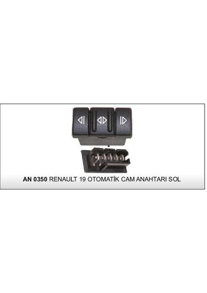 Cam Kaldırma Anahtarı Otomatik Sol Renault 19 R19 7700817338 Dodo AN0350