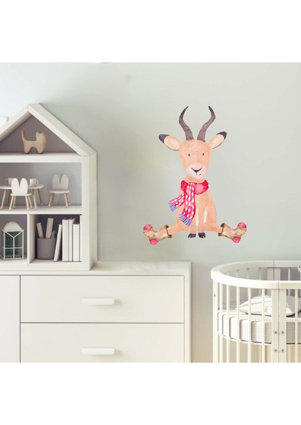 Sevimli Geyik Yılbaşı Sticker Duvar Sticker 30X15 cm fiyatları