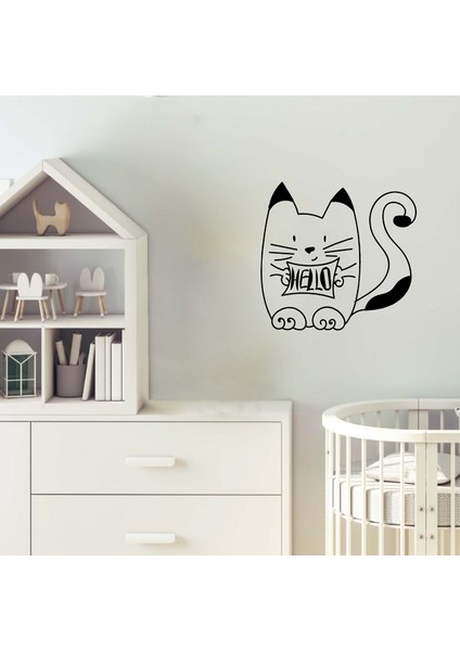 Hello Kedi Sticker Duvar Sticker 20X20 cm fiyatları