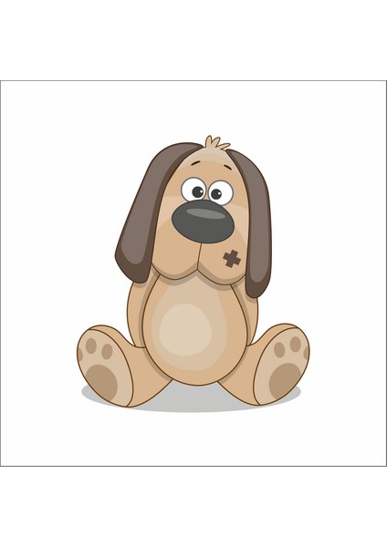 Oturan Sevimli Köpek Sticker Duvar Sticker 25X15 cm