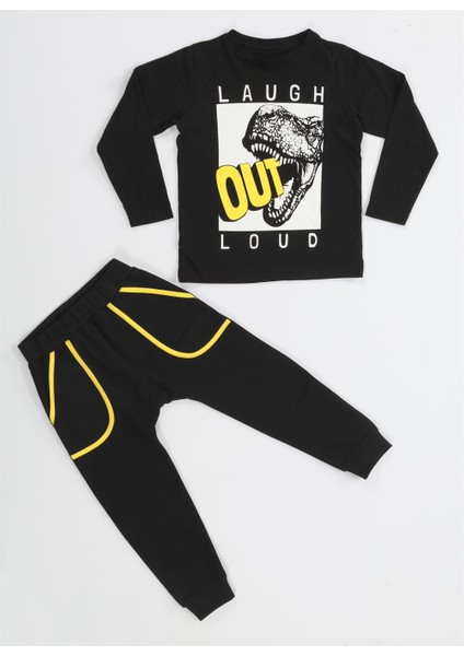 Out Dino Siyah Baggy Pantolon + T-Shirt Takım modelleri