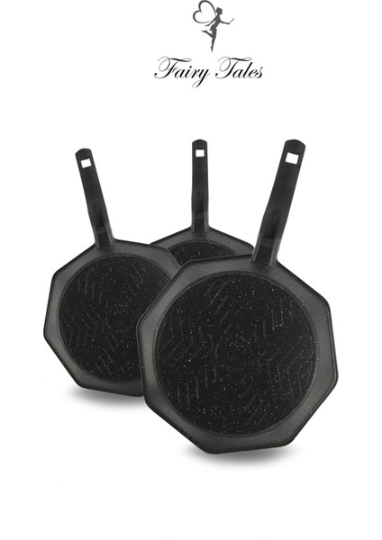 Thermo Taban Elit Premium Sekizgen tava, 3 lü tava seti. 20cm 24cm 28cm. Tava, Tava seti, Döküm tava, Granit tava.