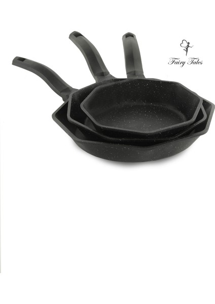 Thermo Taban Elit Premium Sekizgen tava, 3 lü tava seti. 20cm 24cm 28cm. Tava, Tava seti, Döküm tava, Granit tava.