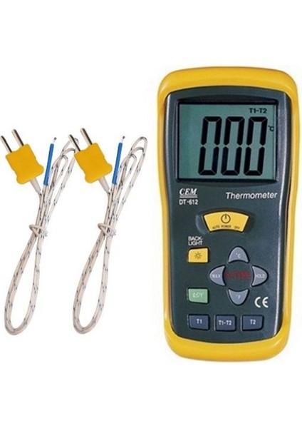 Termometre DT-612 Çift Girişli Dijital Isı Nem Ölçer