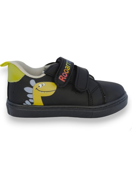 Dinozor Baskılı Siyah Cırt Cırtlı Erkek Çocuk Günlük Sneaker Spor AYAKKABI-S-1006 fiyatları
