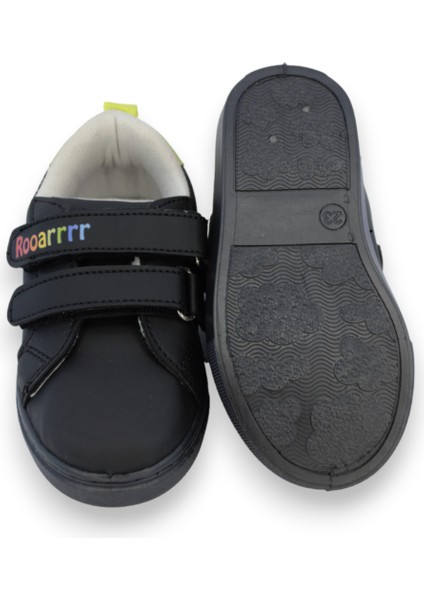 Dinozor Baskılı Siyah Cırt Cırtlı Erkek Çocuk Günlük Sneaker Spor AYAKKABI-S-1006 fırsatları