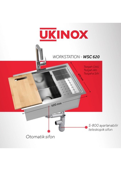 Workstation Wsc 620 Paslanmaz Çelik Eviye Seti indirimleri