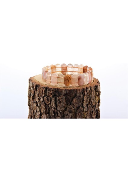 Sertifikalı Altın Rutilli Kuvars Geniş Kesim Bileklik B339