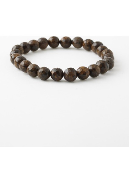 Bronzit Doğaltaş Bileklik, Fasetli Bronzit Doğal Taş Kendine Güven Bileklik B1047 (8MM-18CM) modelleri