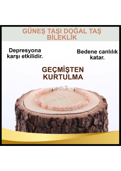 Sertifikalı Güneş Taşı ( Taşlar) Doğaltaş Bileklik 3 mm - B812 fiyatları