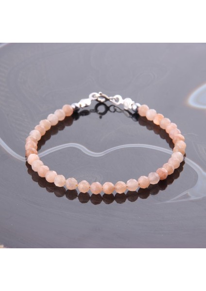 Sertifikalı Güneş Taşı ( Taşlar) Doğaltaş Bileklik 3 mm - B812 modelleri