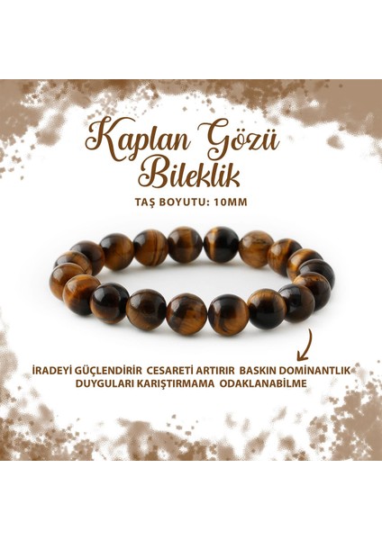 Sertifikalı Kaplan Gözü 10MM Doğal Taş Bileklik
