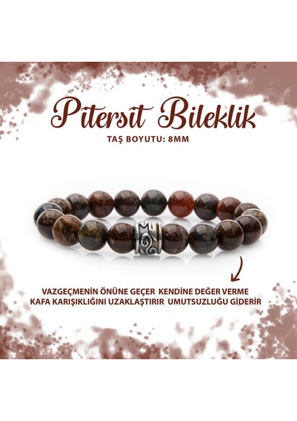 Sertifikalı Pitersit 8mm Doğal Taş Bileklik