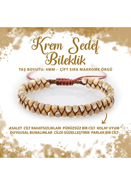 Sertifikalı Sedef 4mm Çift Sıra Doğal Taş Bileklik