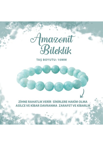 Sertifikalı Amazonit 10MM Doğal Taş Bileklik