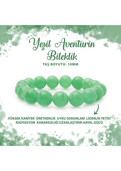 Sertifikalı Yeşil Aventurin 10MM Doğal Taş Bileklik