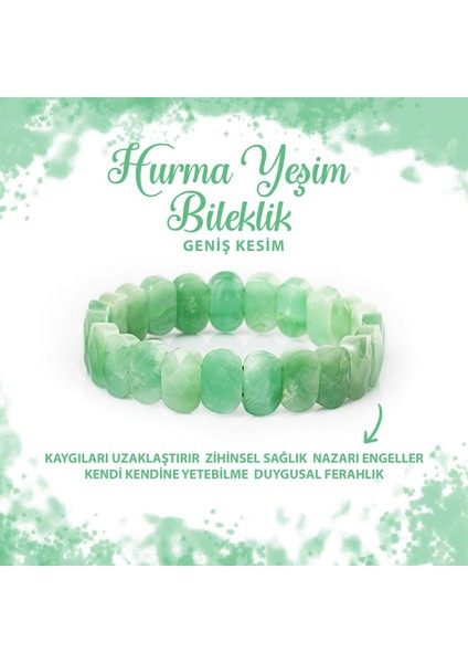 Sertifikalı Hurma Yeşim Doğal Taş Geniş Kesim Bileklik