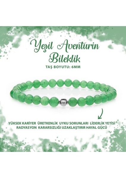 Sertifikalı Yeşil Aventurin 6mm Doğal Taş Bileklik