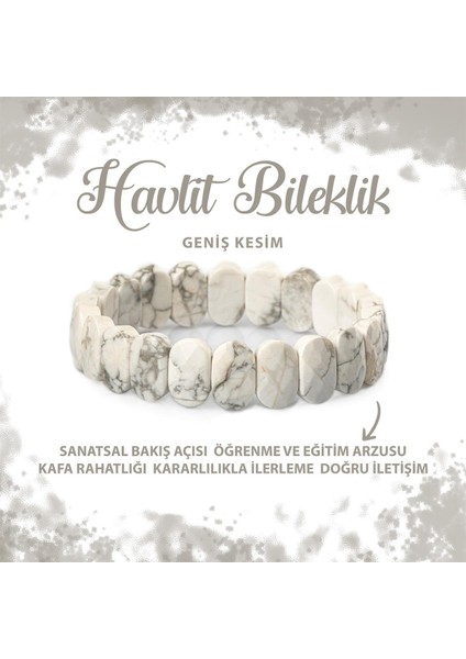 Sertifikalı Havlit Doğal Taş Geniş Kesim Bileklik