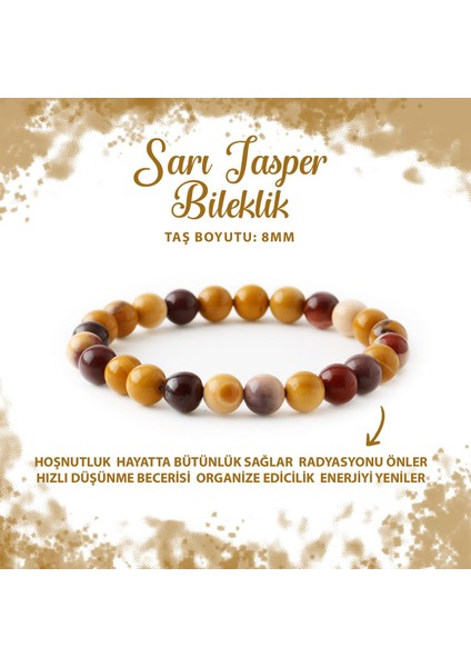 Sertifikalı Sarı Jasper 8mm Doğal Taş Bileklik