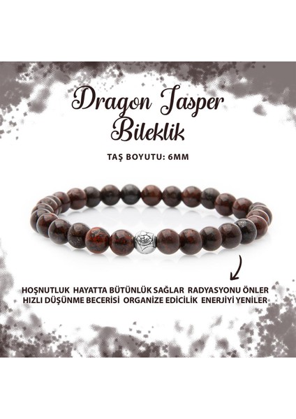 Sertifikalı Dragon Jasper 6mm Doğal Taş Bileklik