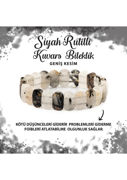 Sertifikalı Rutilli Kuvars Doğal Taş Geniş Kesim Bileklik