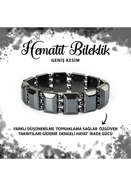 Sertifikalı Hematit Doğal Taş Özel Kesim Geniş Kesim Bileklik