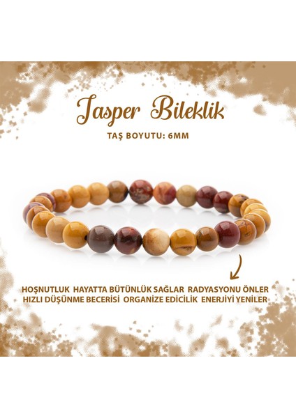 Sertifikalı Jasper 6mm Doğal Taş Bileklik
