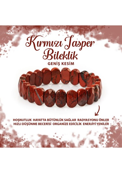 Sertifikalı Dragon Jasper Doğal Taş Geniş Kesim Bileklik