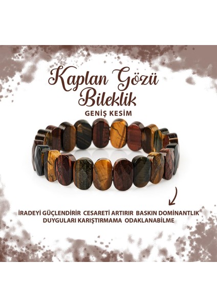 Sertifikalı Kaplan Gözü Doğal Taş Geniş Kesim Bileklik