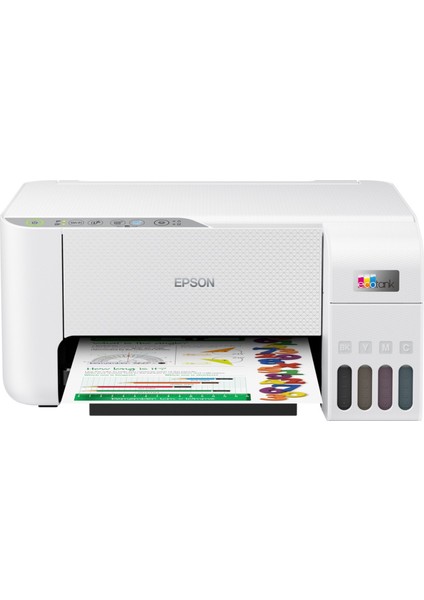 Ecotank L3256 Renkli Tanklı Yazıcı Baskı-Tarama- Kopya - (Usb, Wifi, Wi-Fi Direct) + Orjinal Epson Mürekkep + 500'LÜ A4 Kağıt