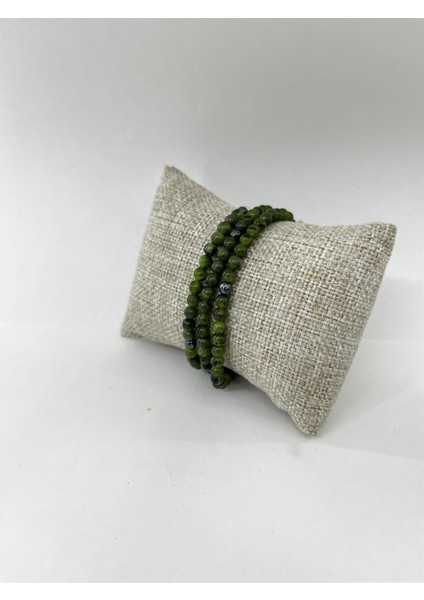 Sertifikalı Yeşim Hematit ( Taşlar) Doğaltaş Kolye Bileklik 4 Mm, M424