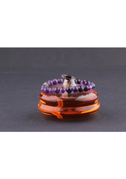 Sertifikalı Ametist ( Taşlar) Doğaltaş Bileklik 8 mm - B596 modelleri