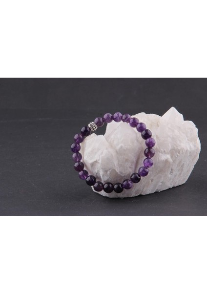 Sertifikalı Ametist ( Taşlar) Doğaltaş Bileklik 8 mm - B596 fırsatları