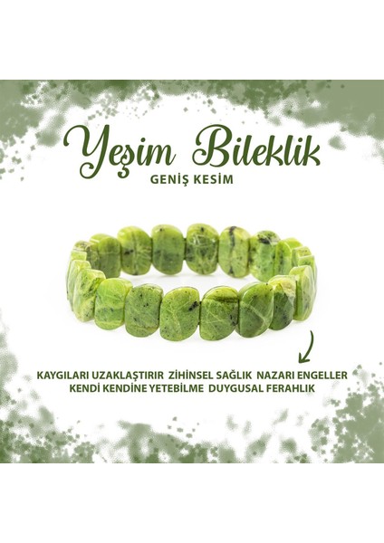 Sertifikalı Yeşim Doğal Taş Özel Kesim Geniş Kesim Bileklik