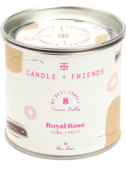 Candle and Friends No.8 Royal Rose Teneke Mum 220GR.