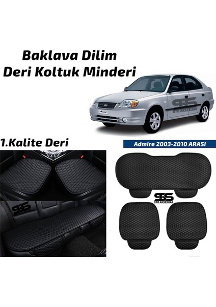 Hyundai Admire 2003-2010 Arası Siyah Deri Oto Koltuk Minderi