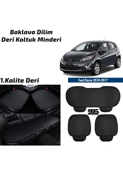 Ford Fiesta 2010-2017 Siyah Deri Oto Koltuk Minderi
