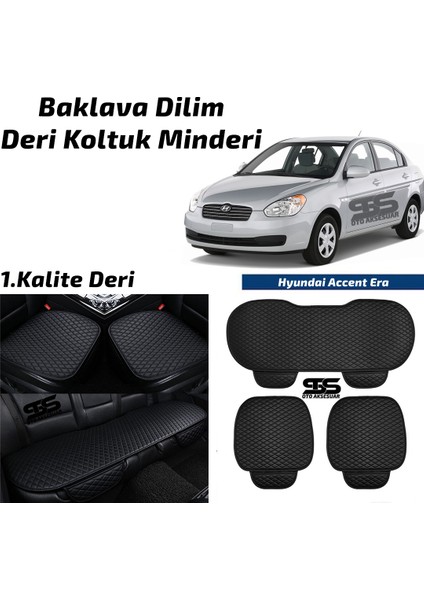 Hyundai Accent Era 2006-2012 Arası Siyah Deri Oto Koltuk Minderi