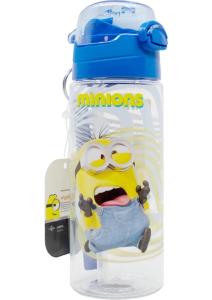 Minions Şeffaf Matara 500ML - Minyonlar Suluk - Lisanslı Minions Matara - Pipetli Suluk