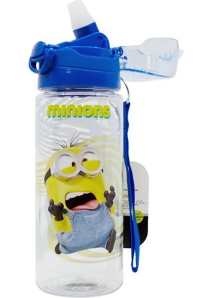 Minions Şeffaf Matara 500ML - Minyonlar Suluk - Lisanslı Minions Matara - Pipetli Suluk
