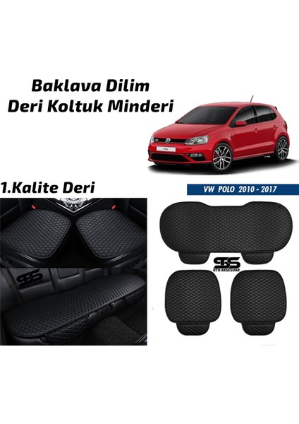 Volkswagen Polo 2010-2017 Siyah Deri Oto Koltuk Minderi
