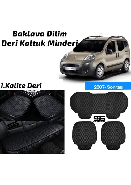 Citroen Nemo 2007 Sonrası Siyah Deri Oto Koltuk Minderi
