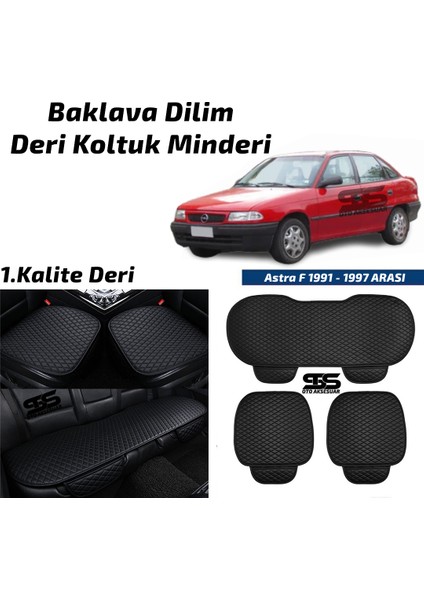 Opel Astra F 1991-1997 Arası Siyah Deri Oto Koltuk Minderi