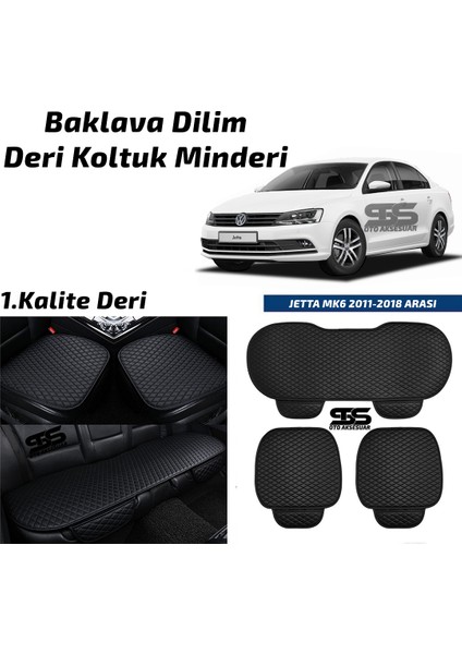 Volksvogen Jetta Mk6 2011-2018 Arası Siyah Deri Oto Koltuk Minderi