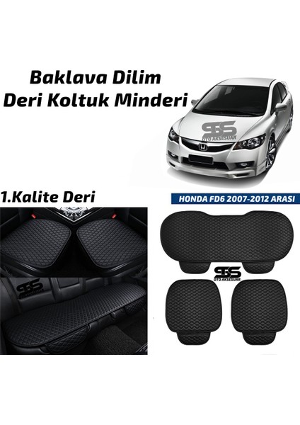 Honda Fd6 2007-2012 Arası Siyah Deri Oto Koltuk Minderi
