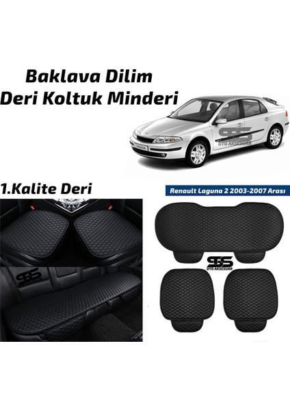 Renault Laguna 2 2003-2007 Sonrası Siyah Deri Oto Koltuk Minderi