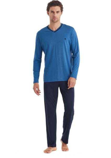 Erkek 3'lü Uzun Kol Pijama Takımı 40087